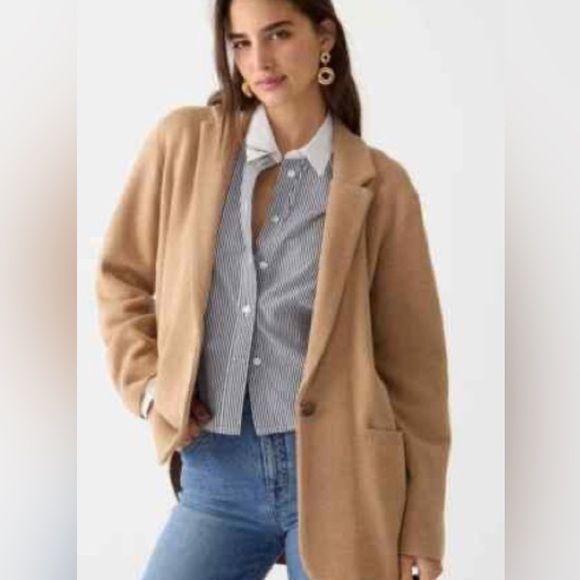 J. Crew $148 Cecile sweater blazer size XL heather khaki - Picture 1 of 13